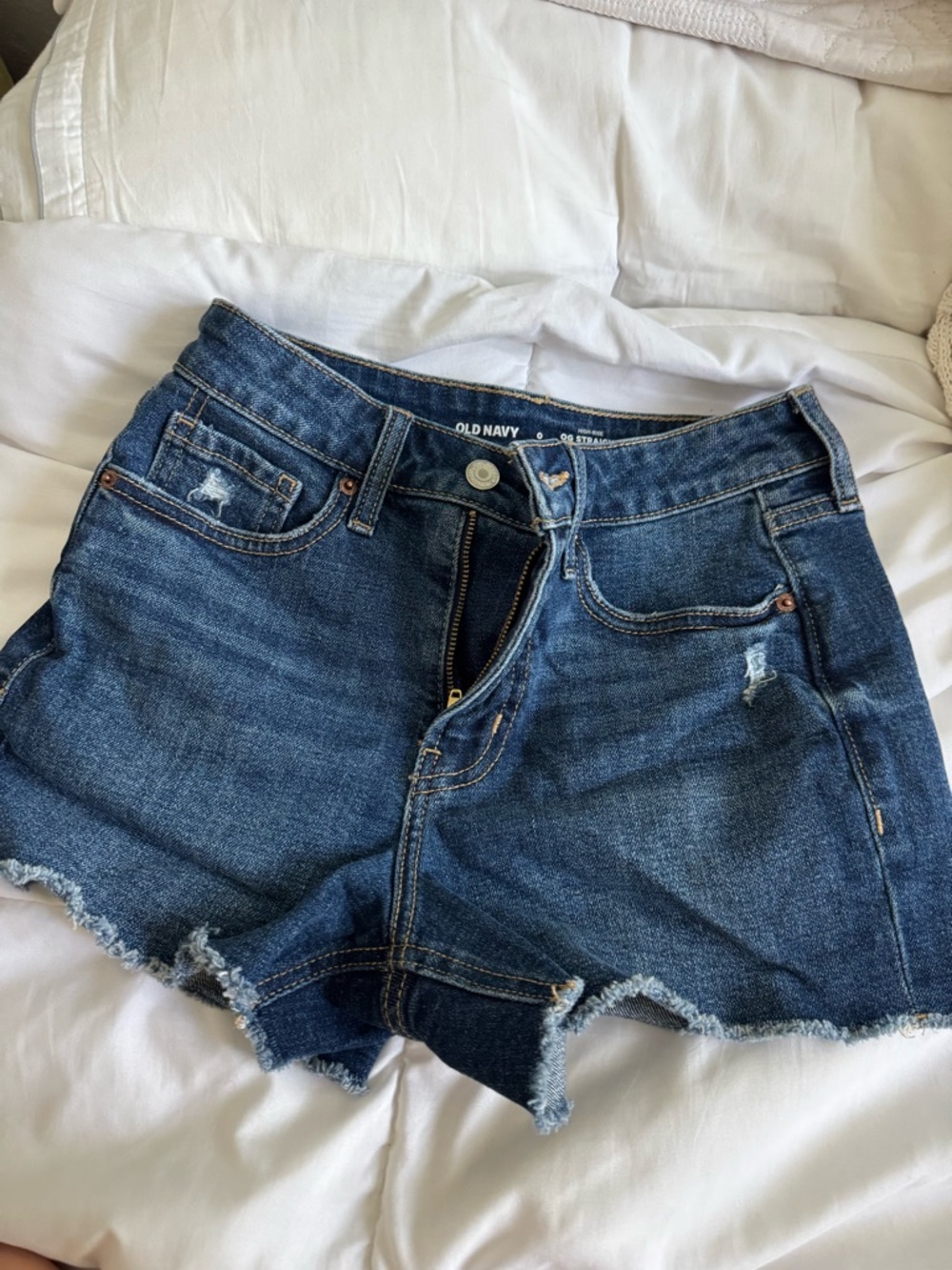 Old Navy Navy Blue High-Rise Straight Denim Shorts